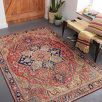 Ottomanson Ottohome Traditional Floral Non Slip Area Rug - Dark Red 2'3 x 3