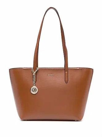 NWT DKNY Cleo Women's Brown Logo Print Charm Crossbody Bag Handbag Purse