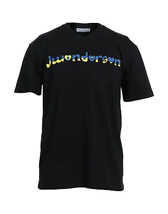 JW Anderson logo-stripe cotton-blend T-shirt - Neutrals