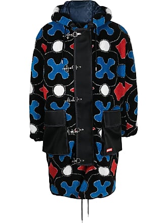 charlesjeffreyloverboy Geometric-print hooded padded puffer jacket