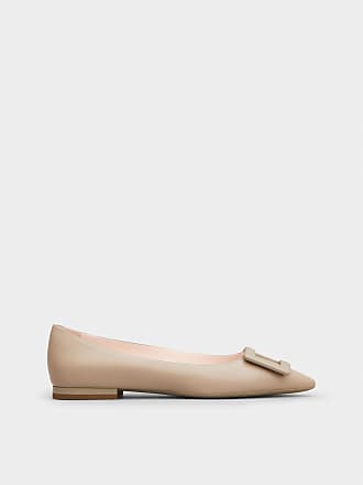 Roger Vivier Patent Leather Ballet Flats in Grey Brown Womens Shoes Flats and flat shoes Ballet flats and ballerina shoes 