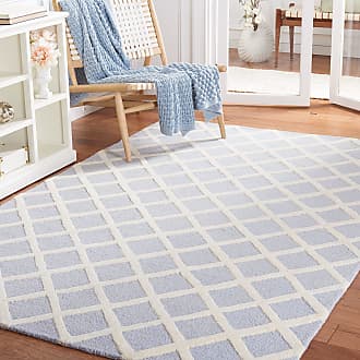 Safavieh Cambridge Collection 8 x 8 Square Light Blue/Ivory CAM135A Handmade Moroccan Trellis Premium Wool Area Rug