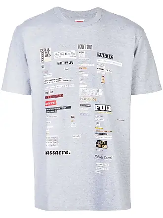 SUPREME cutouts graphic T-shirt - men - Cotton - M - Grey