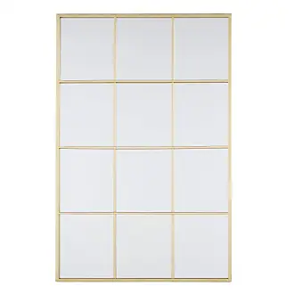 Decorazione da parete specchio in metallo dorata, 90x120
