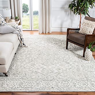 Safavieh Trace Collection 8 x 10 Ivory/Charcoal TRC302H Handmade Premium Wool Area Rug