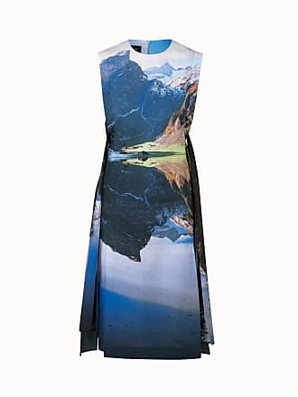 Akris Cotton Poplin Seealpsee Print Sleeveless Dress