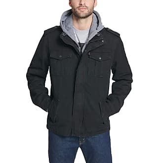 levi's men's wool blend military jacket with hood