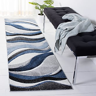 2'3 x 8' SAFAVIEH Gypsy Shag Collection GYP522C Abstract Non-Shedding Living Room Bedroom Dining Room Entryway Plush 2-inch Thick Runner Blue Rust