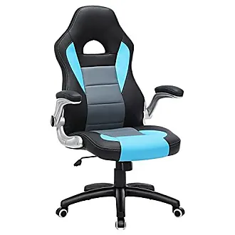 SONGMICS Chaise de Bureau, Fauteuil Gamer Ergonomique, Siège, Mécanisme à  Bascule, Accoudoirs Pliables, roulettes Auto-bloquantes, Hauteur Réglable