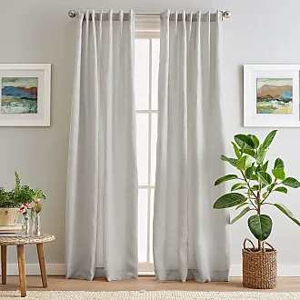 Peri Home 100% Linen Back Tab Lined Curtain Panel Pair, 108, Silver