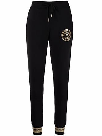 Versace Jeans Couture logo-embroidered track pants - women - Polyamide/Cotton/Polyester/Cotton/Spandex/Elastane - M - Black