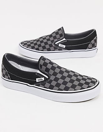 vans classic slip on trainers black marshmallow checkerboard