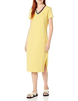 Tommy Hilfiger Womens V-Neck Midi Dress, Snapdragon, X-Large