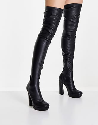 Chunky over the knee boot in ASOS Damen Schuhe Stiefel Hohe Stiefel 