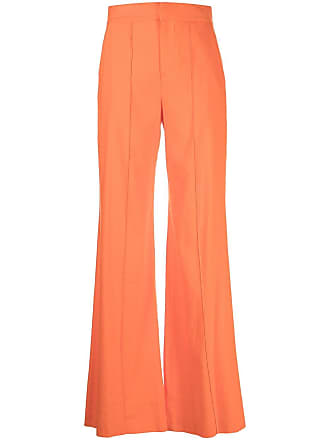 Alice & Olivia Dylan flared trousers - women - Elastane/Viscose/Linen/Flax - 0 - Orange