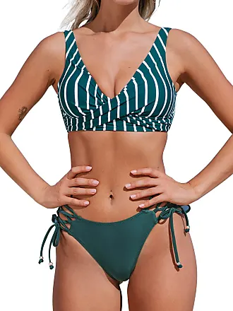 CUPSHE Women's Vintage Lace Swimsuit Swimwear Bathing suit Green XS