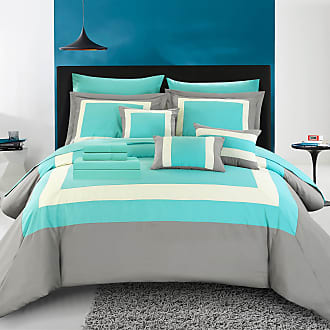 Super King Luoca Patisca Ottorina 100% Cotton Duvet Cover Bedding Set Bed Linen Reversible Turquoise