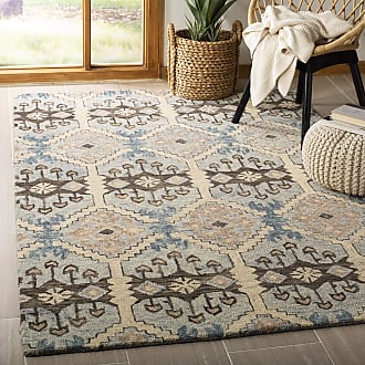 Safavieh Aspen Collection 8 x 10 Light Blue/Cream APN512M Handmade Boho Wool Area Rug