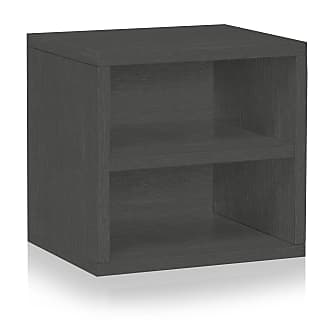 Charcoal Black Vinyl Record Album Storage Cube and Stackable Shelf - Way  Basics