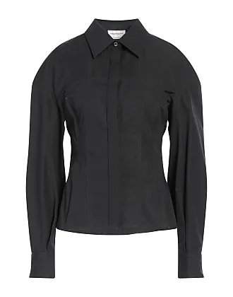 Alexander McQueen puff-sleeve crew-neck blouse - Black