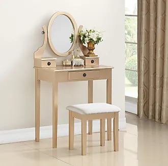 Coaster Vanities 300290 White Vanity with Hidden Mirror Storage