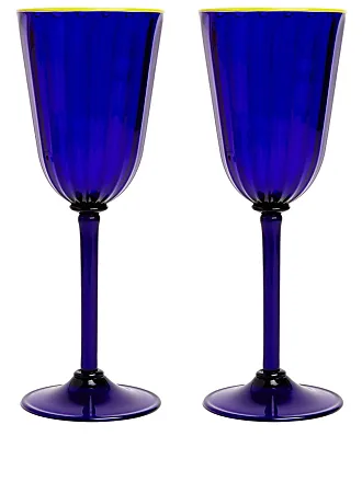 Bicchiere acqua lettera T blu - in vetro borosilicato, da 380 ml - Kasanova