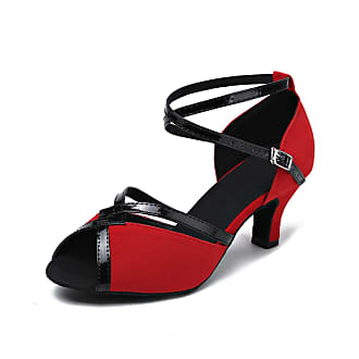 Miyoopark Ladies Multicolor Ankle Strap Suede Salsa Latin Tango Dancing Shoes Buckle Wedding Pumps 