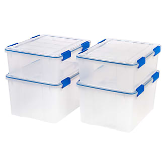 Iris 26.5 & 44 Quart Combo Quart WeatherPro Plastic Storage Bin Tote Organizing Container with Durable Lid and Seal and Secure Latching Buckles