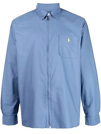 Polo Ralph Lauren embroidered-motif zip-fastening jacket - men - Cotton - L - Blue