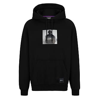 BOSS - Cotton oversize-fit hoodie with logo appliqué