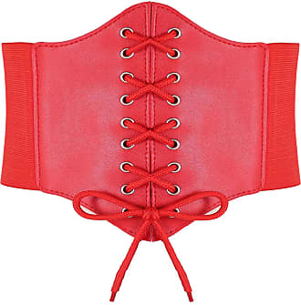 2 Pieces Womens Wide Lace-up Waist Belts Elastic Tied Waspie Corset Waist Belts 