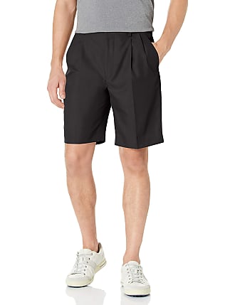 Louis Raphael mens Golf Performance Soil Wicking Golf Pleated Shorts, Black, 32 US