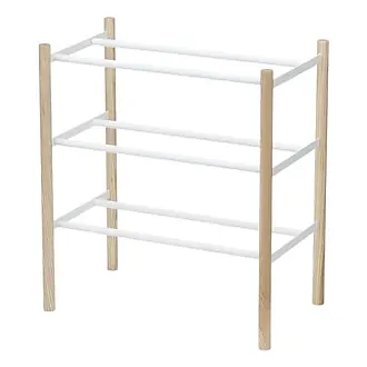 Whitmor 6486-1917-WHT Floor Shoe Rack 62.24 H X 35.31 W X 11.81 L  Metal/Resin White