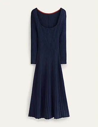 Maria Knitted Midi Dress - Navy and Pink