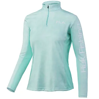  HUK Women's Standard Icon X Long Sleeve Fishing Shirt with Sun  Protection, Azure Blue, X-Small : Clothing, Shoes & Jewelry
