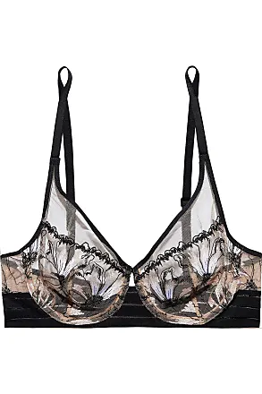 COSABELLA Satin-trimmed mesh-paneled corded lace underwired bra