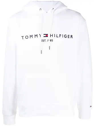 Tommy Hilfiger half zip monogram logo jumper in cream