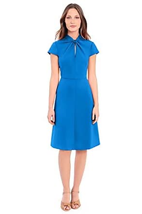 Donna Morgan Womens Twisted Keyhole Neckline Fit & Flare, Blue Aster, 4