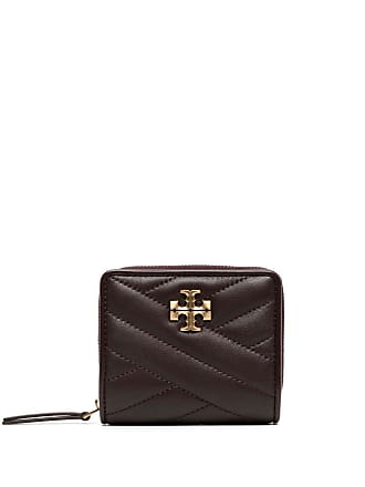Sand Color Leather Kira Chevron Wallet by Tory Burch in Neutrals