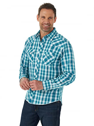 wrangler men's long sleeve plaid outdoor utility shirt