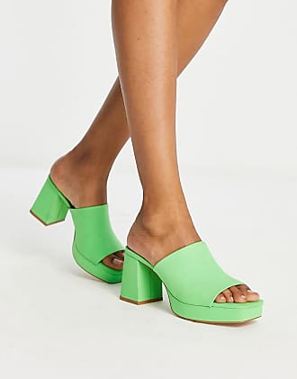 Damen Schuhe Absätze Mules Santoni Leder Mules mit überkreuztem Riemen in Grün 