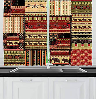 Ambesonne Gothic Kitchen Curtains, Oriental Rose and Flower, 55