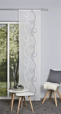 Polyester Home Fashion ATERA Schiebevorhang Voile Scherli Grau 245 x 60 cm