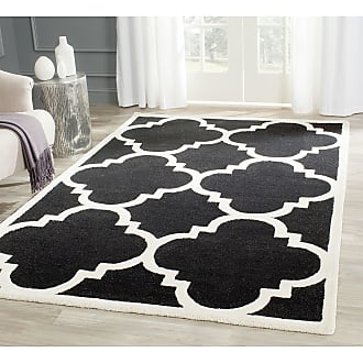 Safavieh Cambridge Collection 8 x 10 Black/Ivory CAM140E Handmade Moroccan Trellis Premium Wool Area Rug