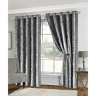 EYELET READY MADE LINED CURTAINS 66" x 72" SIERRA SILVER SLATE BLACK LUXURY 