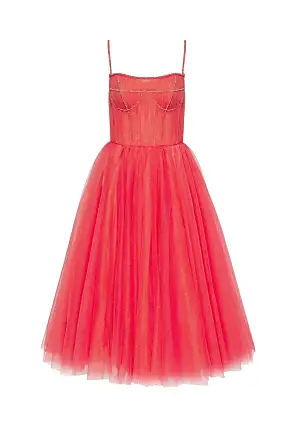 Milla Dramatically Flowered Tulle Dress in Misty Pink M / Misty Rose