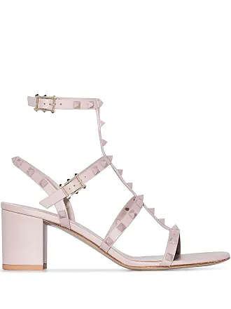 Rockstud Ankle Strap Sandal 90 Mm for Woman in Skin