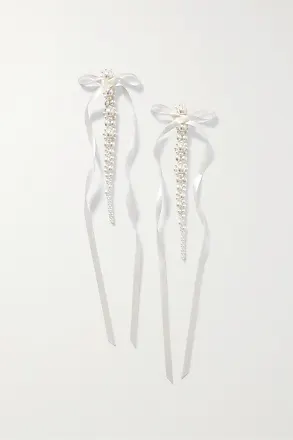 Xl Ribbon Drip Pearl Earrings By Simone Rocha