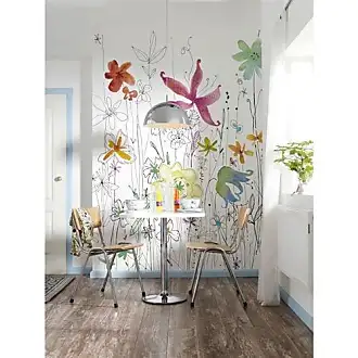 Stickers Muraux Arbre de Fleurs Blanc Autocollant Mural Oiseaux et Branche  Décoration Murale Chambre Salon Mur TV,Multicolore,4,7 x 4,9 x 32,29 cm
