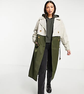 asos design vinyl reversible panelled maxi coat